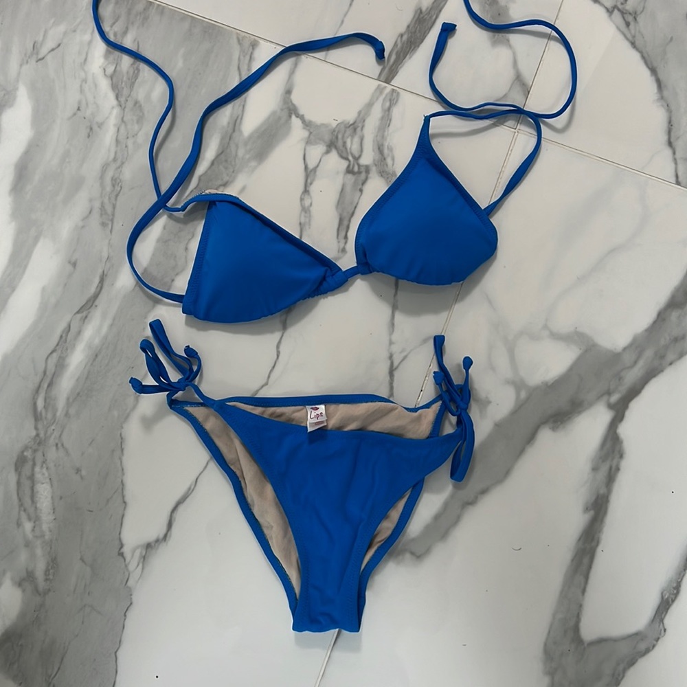 Blue two piece bikini